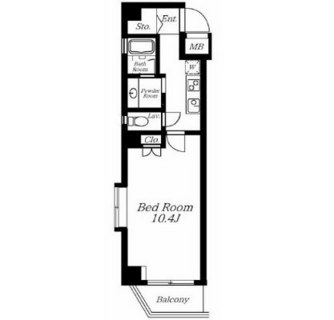 東京都港区麻布十番２丁目 賃貸マンション 1K