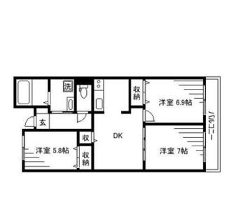 東京都北区志茂３丁目 賃貸マンション 3DK